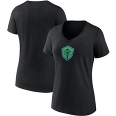 T-shirts Fanatics Women's Black Seattle Sounders Fc Primary Logo V-Neck T-shirt Black