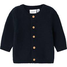 Escote Redondo Cárdigans Name It Baby Timmi Knit Cardigan - Navy Blazer (13237254)