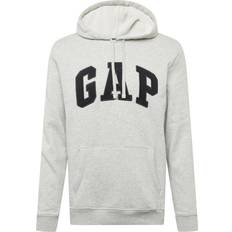 GAP Jumpers GAP Logo Fleece Hoodie Sweatshirt - Light Heather Grey