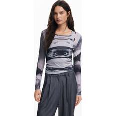 Desigual Overhemden Desigual Car Shirt - Grau/Hellgrau/Schwarz