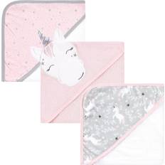 Hudson Baby Cotton Rich Hooded Towels Pink Unicorn