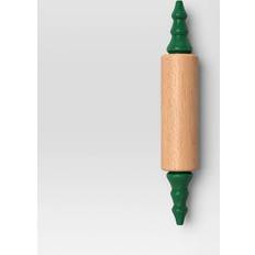 Wood Rolling Pins Wondershop Christmas Handled 11" Green Rolling Pin