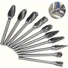 Temu Carbide Grinding & Deburring Bit Set 10pcs