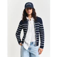 Modal Trøjer Gant Ribbed Breton Cardigan - Evening Blue