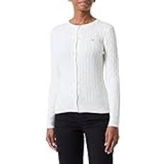 Gant Stretch Bomull Cable Cardigan - Äggskal