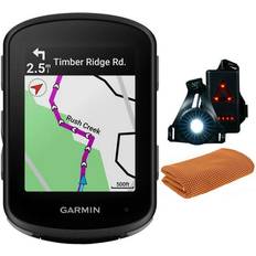 Garmin Beach Camera, 010-02694-00 Edge 540 Compact GPS Cycling Computer Device Only Bundle with Workout Cooling Sport Towel and Deco Essentials Wearable Commuter Front and Rear Safety Light