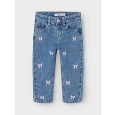 Name It Nmfbella MOM EMB Jeans - Medium Blue Denim/Bows