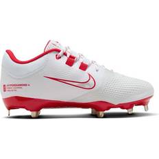 White Baseball Shoes Nike Hyperdiamond 4 Pro White University Red Wolf Grey