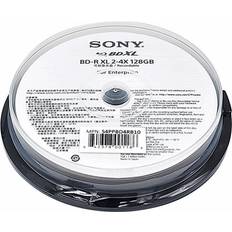 Optical Storage Sony 10 128gb 4x bd-r xl white inkjet printable blu-ray disc media s4ppbd4rb10 7.4 ounces