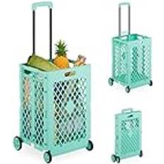 Turquoise Shopping Trolleys Relaxdays Foldable Shopping Trolley - Turquoise