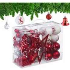 Relaxdays 103x Ornaments Plastic Decor Christmas Tree Ornament