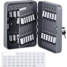 Relaxdays Lockable Key Box 48 Hooks 25 x 18 x 8 cm