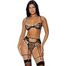 S Lingerie Sets Forplay Blommande Säsong Underklädesset - Svart