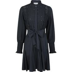 Neo Noir Salasta Embroidery Dress - Sininen