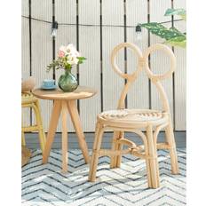 Beige sedie Beliani Rattan Kids Chair Natural Mirtia