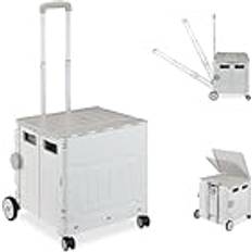 Grey Shopping Trolleys Relaxdays Foldable Shopping Trolley - Grey/White