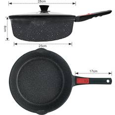 Cookware Ebern Designs Aluminum Non-Stick Frying Pan With Lid 28 cm