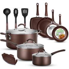 Ebern Designs 14-Piece Pot Pan And Bowl Cookware Set