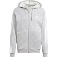 adidas Men's Sportswear Essentials Fleece 3 Stripes Full Zip Hoodie - Medium Grey Heather