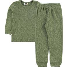 110 - Piger - Økologisk bomuld Pyjamasser Børnetøj Joha Rib Pyjamas - Green Melange (54601-30-15788)