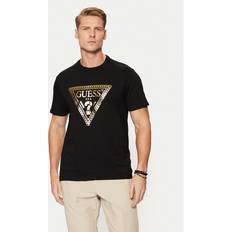 Guess Clothing Guess Chain Triangle Logo T-Shirt - Black