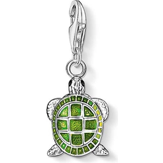 Sköldpadda smycken Thomas Sabo Charm Club Tortoise Charm Pendant - Silver/Green