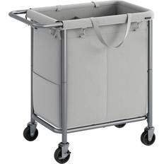 Rebrilliant Laundry Basket On Wheels 2-Compartment 69 x 39 x 81 cm