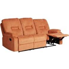 Orange Sofas Beliani 3 Seater Fabric Recliner Sofa