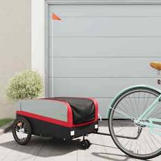 vidaXL Svart Och Röd Cykelvagn 45 kg Järn