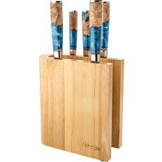 Katana Saya Ocean 6pc Damascus Knife Block Set Knife Set