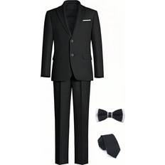 Black Suits Shein Classic Boys Suit 4 Piece - Black