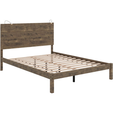 Beds Gracie Oaks Modern Farmhouse-Style Wooden Platform Bed Full