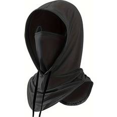 Cycling Headgear Temu Balaclava Hood With Detachable Mask - Black