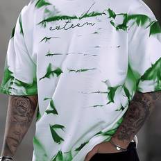 Transparent T-shirts Temu Summer Gradient Ink Print T-shirt - Non-transparent