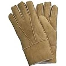 Brown - Unisex Gloves & Mittens Infinity Leather Sheepskin Suede Gloves with Roll Up - Tan