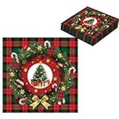 Servilletas de papel Fiesta Pack 20 Servilletas Árbol Navidad 33x33 cm