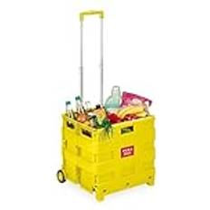 Gula Shoppingvagnar Relaxdays Vikbar Shoppingvagn Med Hjul - Gul