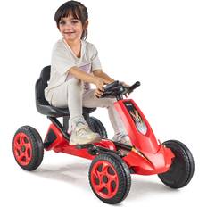 Pedal Cars VEVOR Kids Pedal Go Kart 4 Wheel