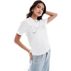 Juicy Couture T-shirts Juicy Couture Diamante Logo Girlfriend T-Shirt - White