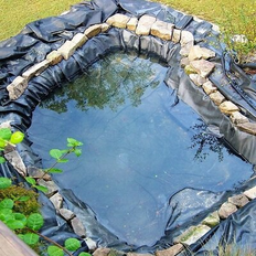 PVC Fountains & Garden Ponds Arlmont & Co PVC Pond Liners 236.22 W x 157.48 D in Black