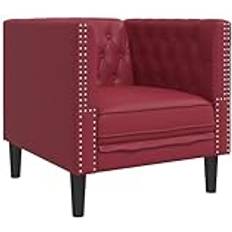 Chesterfield lænestole vidaXL Chesterfield Sofastol Kunstlæder Vinrød Lænestol