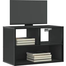 Tablero de partículas Bancos vidaXL Metal y Madera de Ingeniería Negro 60 x 31 x 39.5 cm Mueble de TV