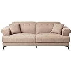 Beliani Modern Stoppad 3-Sits Sofa Tyg Soffa