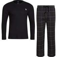 Pajamas U.S. Polo Assn. Thermal Pajama Set - Black/Black Plaid