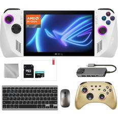 Game Consoles ASUS ROG Ally 512GB Gaming Handheld 7-inch Touchscreen 120Hz FHD 1080p AMD Ryzen Z1 Processor, Gold Wireless Pro Controller, Hub, 128GB MicroSD, Keyboard & Mouse, 8 in 1 Bundle