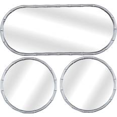 PVC Mirrors Romimex Silver PVC Set of 3 Pieces Wall Mirror