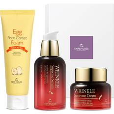 Gift Boxes & Sets The Skin House Wrinkle Supreme Gift Set l Birthday present, Korean Facial Care Essential for Wrinkles, Fine Lines, Nourishing l Red Ginseng, Adenosine, Ceramide l Facial Cleanser, Serum, Cream