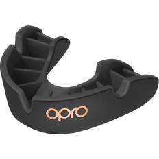 Martial Arts Protection OPRO Bronze Level Adult and Youth Sports Mouthguard with Case and Fitting Device, Gum Shield for Hockey, Lacrosse, Rugby, MMA, Boxing and Other Contact and Combat Sports (Black, Adult)