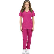 Clothing Sets Green Town Medical Scrub Top and Jogger Pant Set - Hot Pink