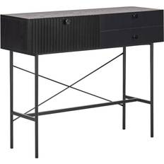 MDF Console Tables Beliani Black Drawer Storage Unit Console Table